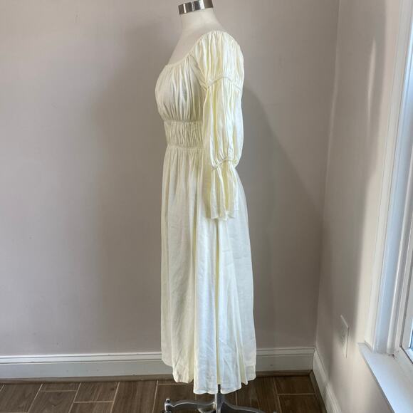 Cult Gaia Stella Dress Square Neckline Midi Length Linen Blend Dress Size Large - Picture 4 of 11